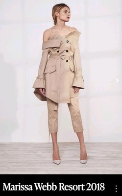 Marissa Webb Trenchcoat Dress Ellen Off Shoulder S 36 Beige 