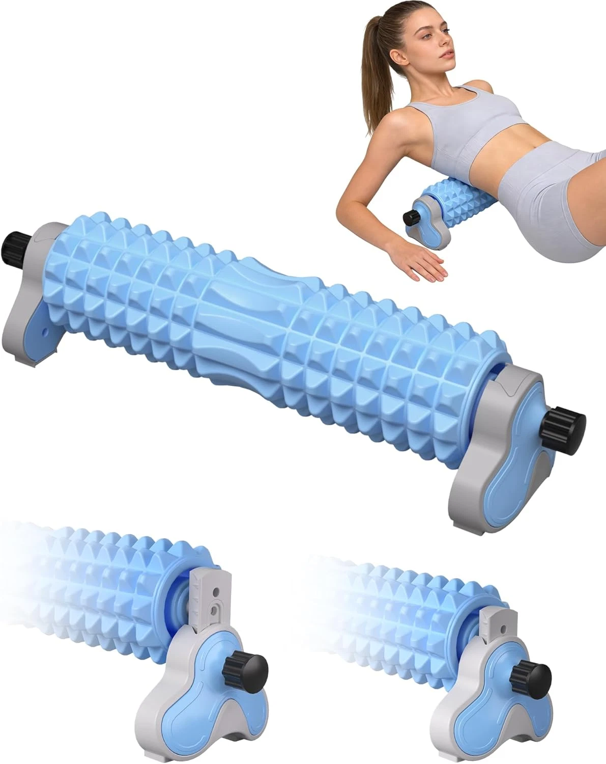 Adjustable Foam Roller for Muscle Relief & Relaxation - Sturdy Design (Blue)