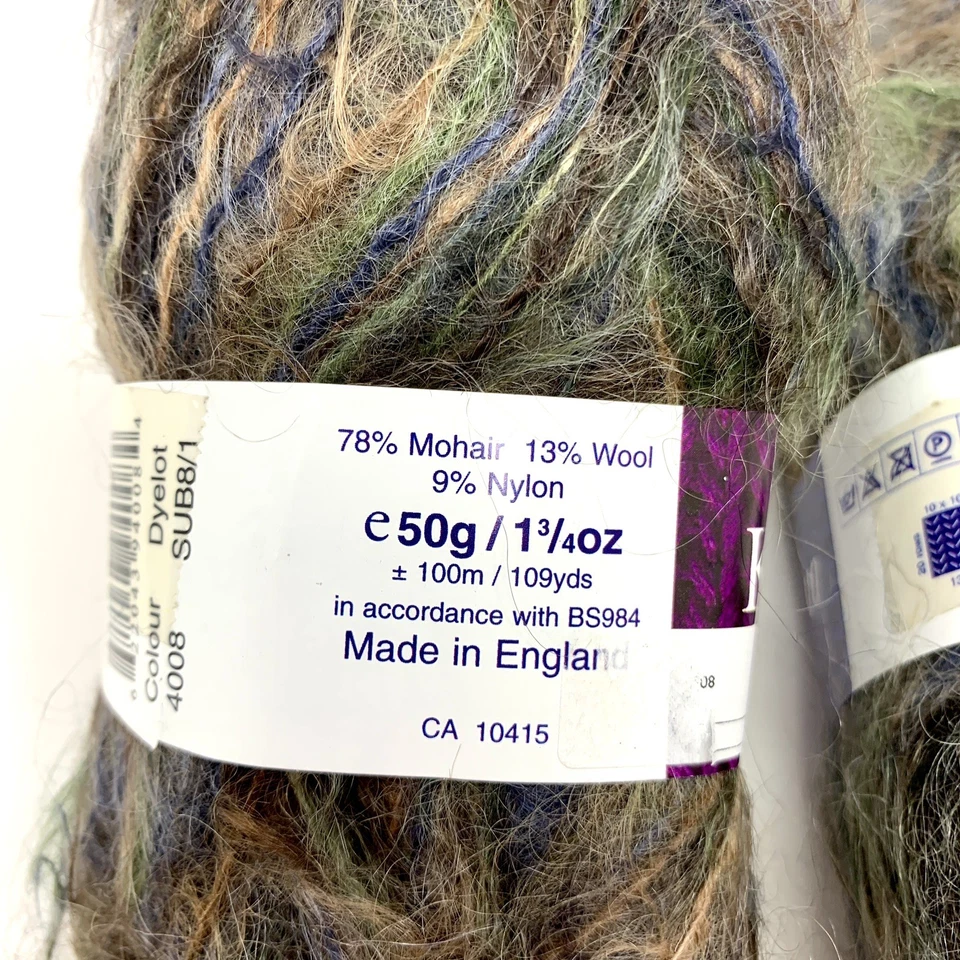 Lot 3 Skeins Knit One Purl Two Sublime Yarn 1.75 Oz #4008 Cobblestone Mohair - Image 4 of 4