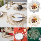 4/6er Set Rund PVC Platzsets Abwaschbar Tischsets Rund Platzdeckchen Abwaschbar