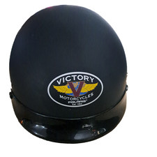 Victory - Casco de motocicleta con tazón de pudín negro mate talla pequeña