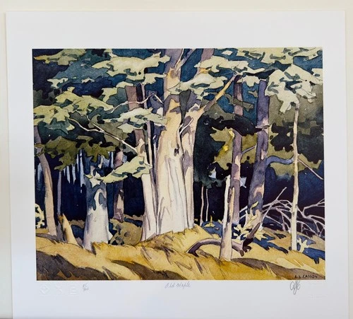 A.J. CASSON group of seven SIGNED " Old Maple " Limited Edition art print 25/300