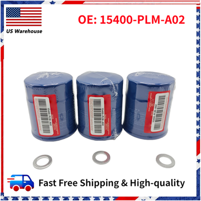 #ad 3Pcs Honda Genuine Oil Filters With Drain Plug Washer 15400 PLM A02 New Sealed $16.68