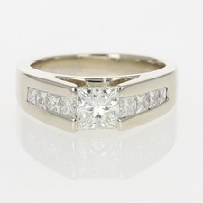 1.76ctw Princess Diamond with Accents Engagement Ring 14k White Gold Size 6.5