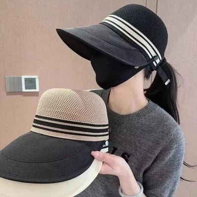 Chapeau de soleil d'été pliable large bord 11 cm polyester chapeau d'extérieu - Photo 1/4