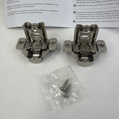 2 New Open Bag Amerock 1 1/4'' Nickel Overlay Cabinet Hinges BPR2811C1314