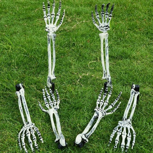 Yard Floor Insert Halloween Skull Plastic Realistic Human Hand Horror Theme - Picture 5 of 10