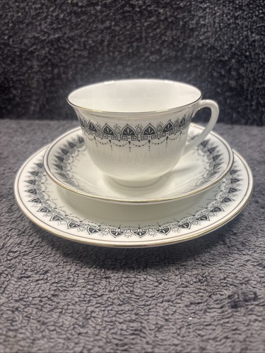 1920's Shelley "Kenneth" 11206 Geometric style In Black - 21 piece Tea set - Foto 10 di 18