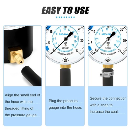 0-35” WC Manifold Gas Pressure Kit, Pressure Gauge Kit for Natural Gas or LP... - Picture 7 of 8