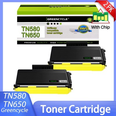 2PK TN580 Black Toner Cartridge for Brother DCP-8060 DCP-8065 DCP-8065DN Printer