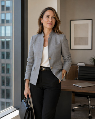 J. Crew Women s Gray Regent Blazer Size 6 Capsule Professional Gold Button