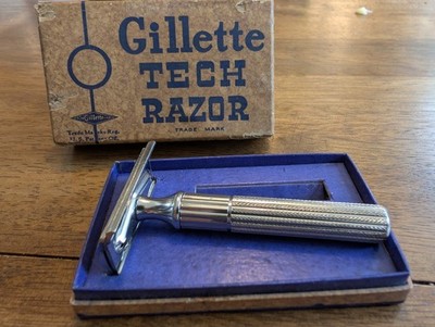 Vintage Gillette Tech Razors - Tech Open-comb Head in Boxes