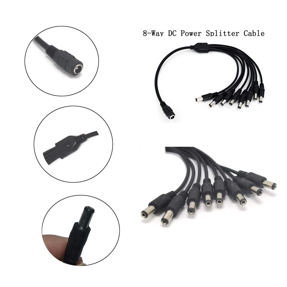 12V 5A 60W DC Power Supply with a 8 Way CCTV Power Splitter Cable for CCTV Ca... - Image 3 of 4