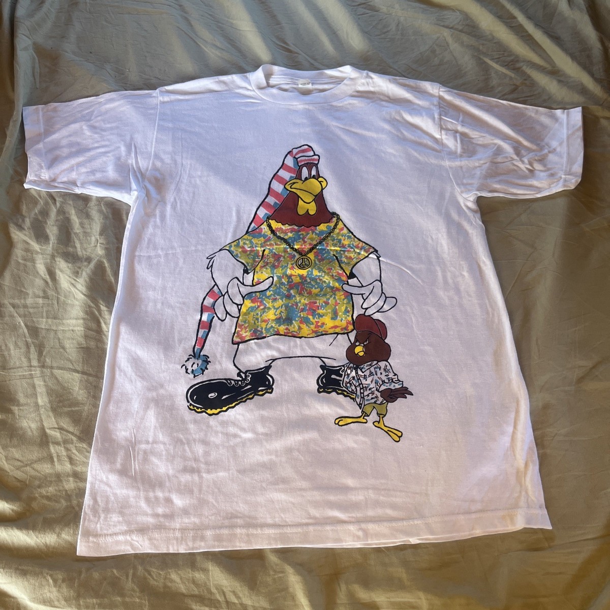90s COMMEdesGARÇONS SHIRT ロンT Reproduction 90s Looney Tunes Foghorn Leghorn Cartoon Gangsta T