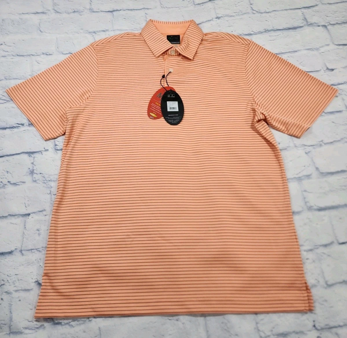 Greg Norman MENS SIZE S ML75 2Below Play Dry Golf Shirt Solar XP UPF 50 Peach