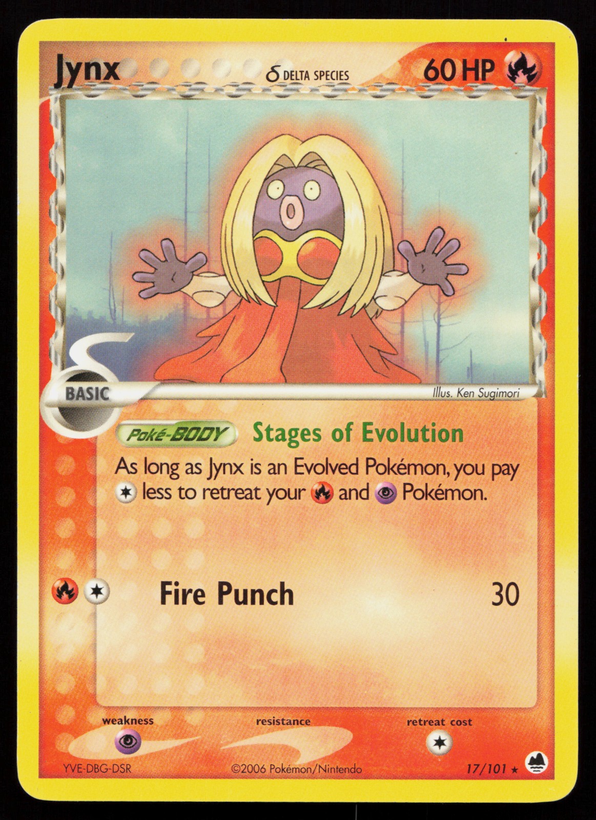 Jynx (Delta Species) 17/101 Rare Dragon Frontiers Pokémon Card