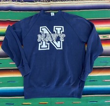 Vintage 1980s NAVY raglan cut crewneck sweatshirt