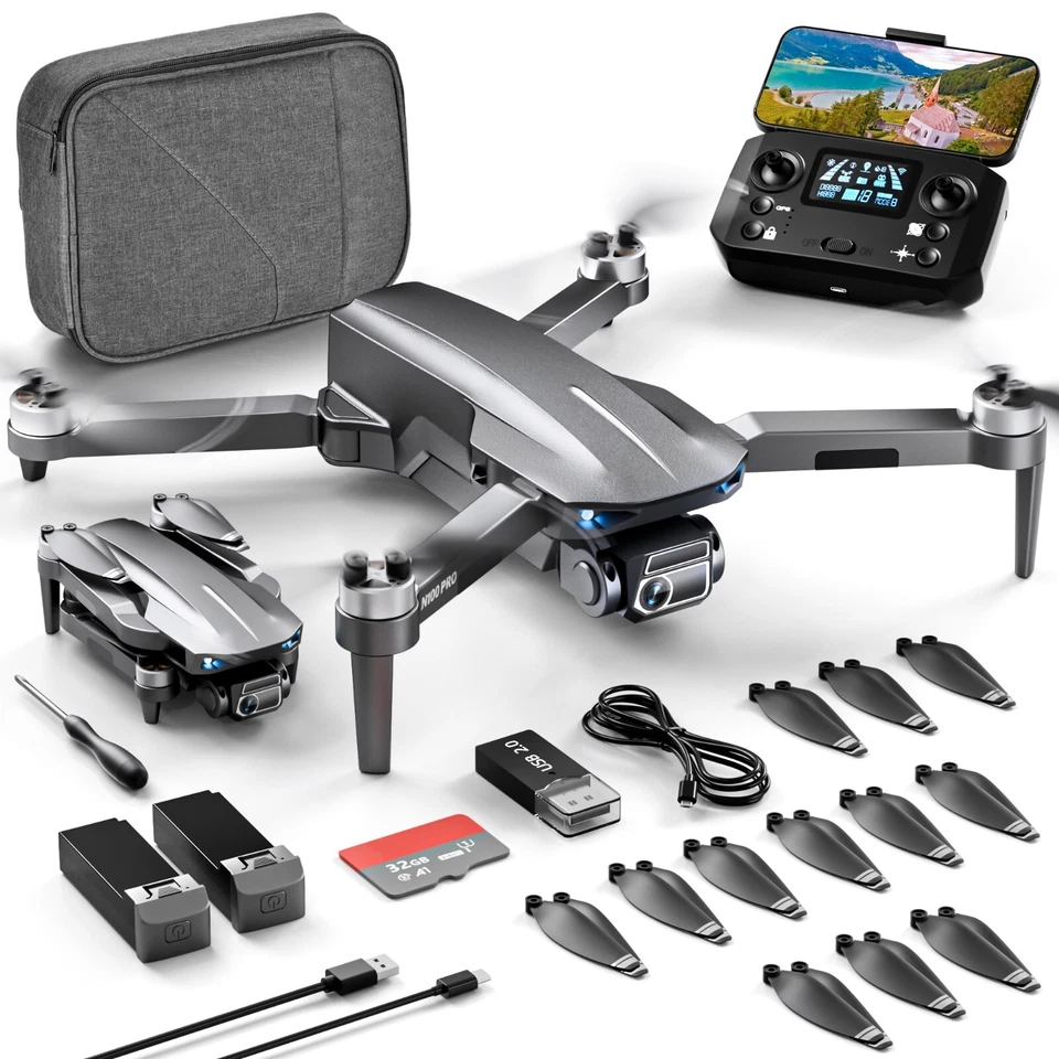 Drones with Camera 4k 3800ft 5G GPS FPV Quadcopter Auto Return Home With 32GB TF