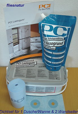 PCI Lastogum-Dichtset Abdichtung für 1 Dusche/2 Wand-Seiten/Wanne PCI-Dichtset
