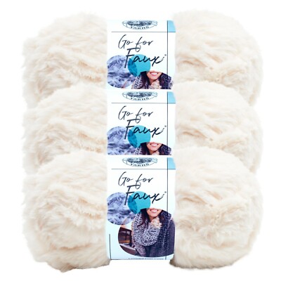 (3 Pack) Lion Brand Yarn 322-098AJ Go for Faux Bulky Yarn, Baked Alaska