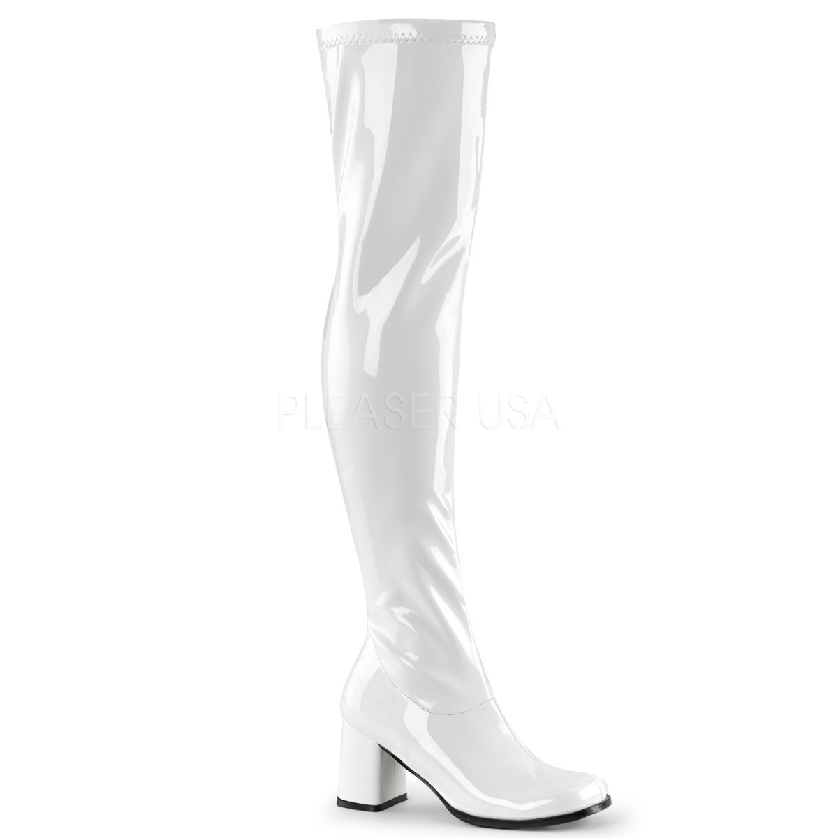 Sexy Retro 70's 60's Mod Gogo Dancer Halloween Costume WEISS Thigh High Stiefel Sexy Retro 70's 60's Mod Gogo Dancer Halloween Costume WEISS Thigh High Stiefel