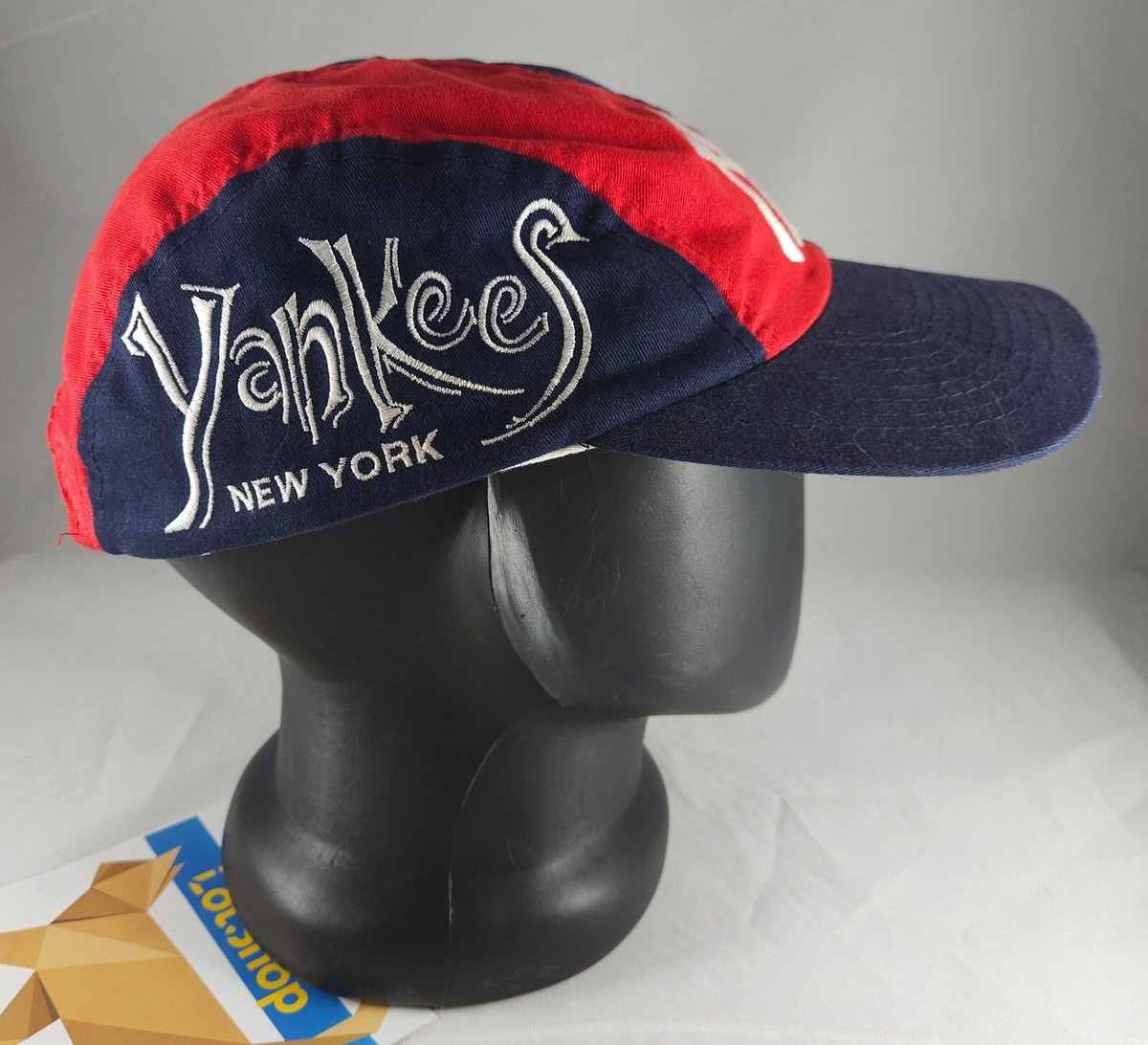 90s New York Yankees 帝 Logo Cap Vintage 90s New York Yankees Hat Red White Fitted Cap Men's