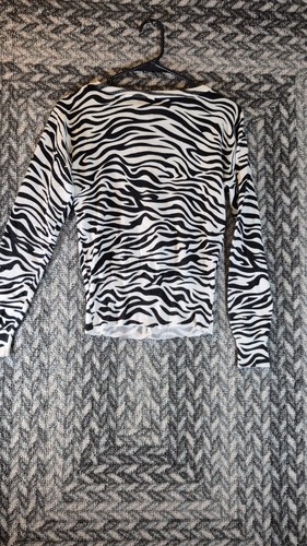 Say What? womens long sleeve cardigan,Zebra print size Large VTG y2k preppy - Picture 4 of 7