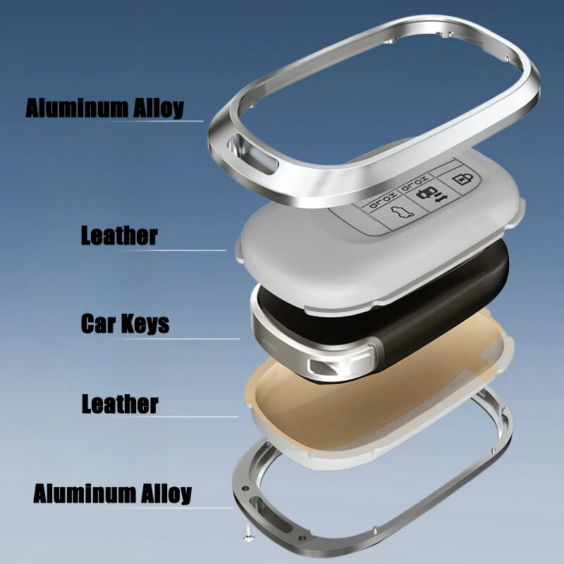 Funda para llave de coche de cuero de aleación de aluminio para Honda CR-V HR-V CR-Z Accord Civic Foto 3 de 4