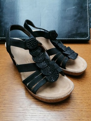 Rieker Gr. 39 schwarz Sandalen Pumps Riemchensandalen rieker sandalen pumps