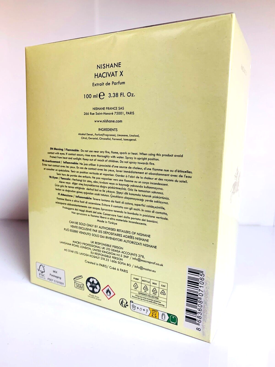 HACIVAT X by Nishane 100 ML, 3.4 fl.oz Unisex Extrait de Parfum