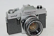 Topcon Uni 35mm Camera With 53mm Lense Case Camera Tested And Working