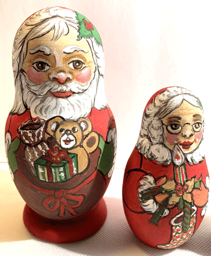 Wooden Nesting Dolls 3pc. set, size 5.5" - Picture 3 of 4