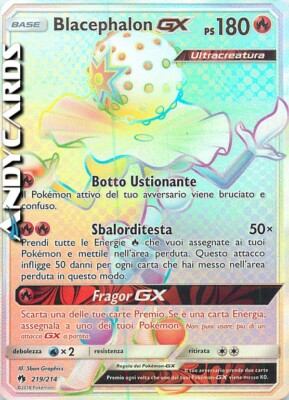 BLACEPHALON GX 219/214   Secret Rare   Verlorener Donner SM08 ITALIENISCH POKEMON