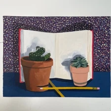 Original Still Life Painting: Acrylic on canvas paper 12"x16"