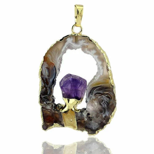 Modeschmuck-Halsketten & -Anhänger mit Achat aus Edelstein