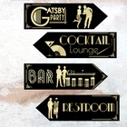 Set of 4 Gatsby 1920's Theme Party Art Deco Decoration Arrow Signs