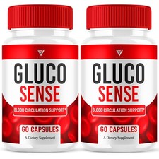  2 Pack Glucosense Advanced Glycogen Pills, Gluco Sense Formula 120 Capsules 