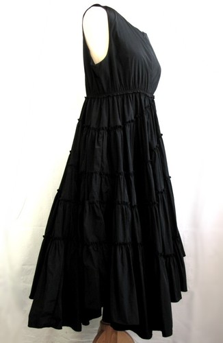 Indies - Langes Kleid Asymmetrisch & Große Schwarz Größe 1=36 - wie Neu - Picture 2 of 8