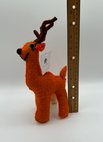 Mina Alvarez Artisan Made Orange Rentier/Reh Handarbeit Plüschfigur Mexiko - Bild 10 von 16
