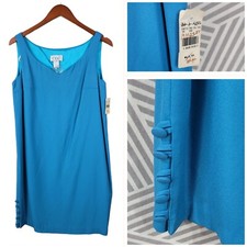 Vintage New CDC Dress size 6/8 Sheath evening Classic club Button Side Blue