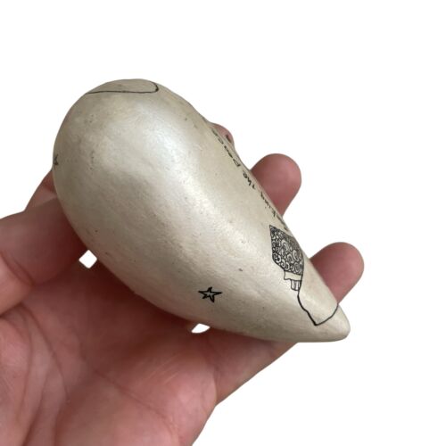 White Heart Paperweight Seeking The Peace Within Woman Bird - Picture 3 of 4