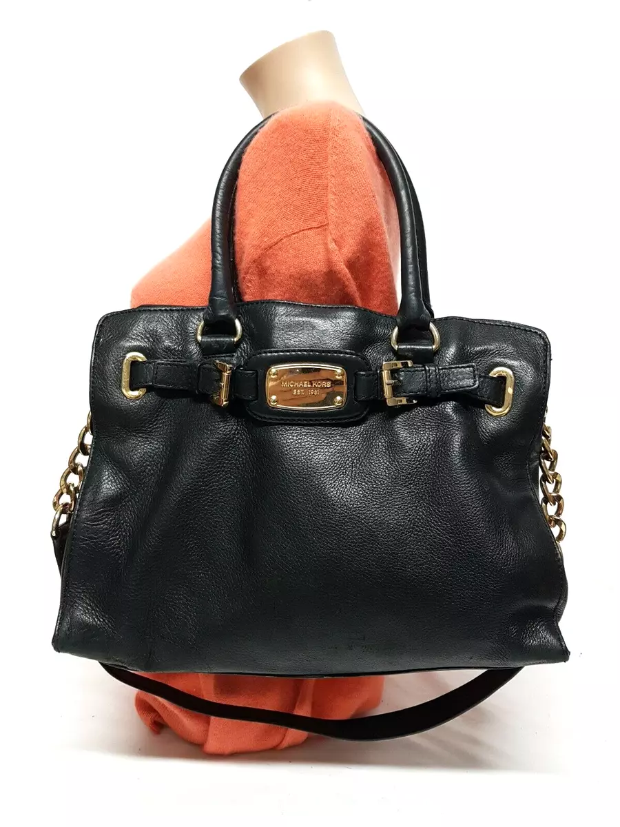 MICHAEL Michael Kors Hamilton Black Leather Satchel