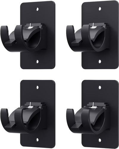 4 Pieces Self Adhesive Curtain Rod Bracket, Universal Plastic Curtain Rod Holder