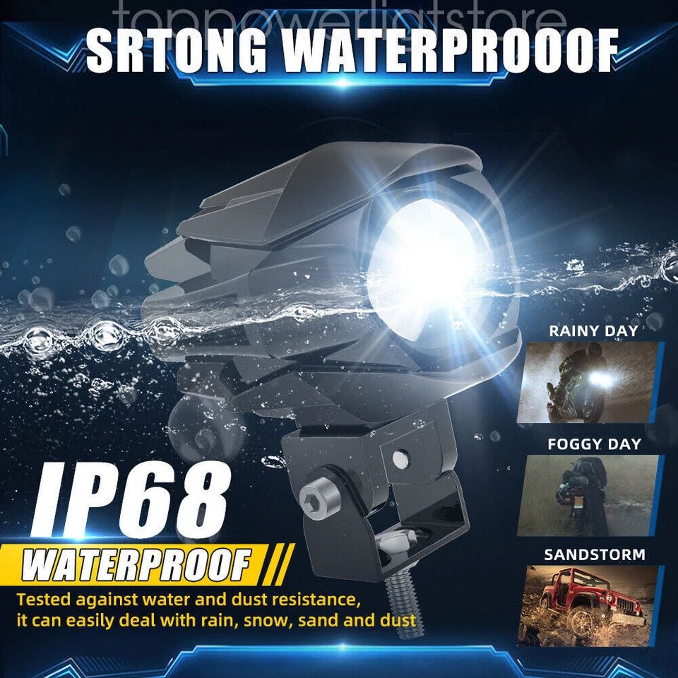 2PCS LED Work Driving Fog Lights for K1600 R1200GS R1100GS F800GS Motorcycle - Image 4 of 4