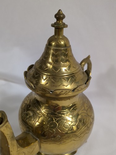 VINTAGE OSTPERSISCHE TÜRKISCHE GEPRÄGTE MESSINGKANNE EWER TEEKANNE KAFFEEKANNE - Bild 9 von 14