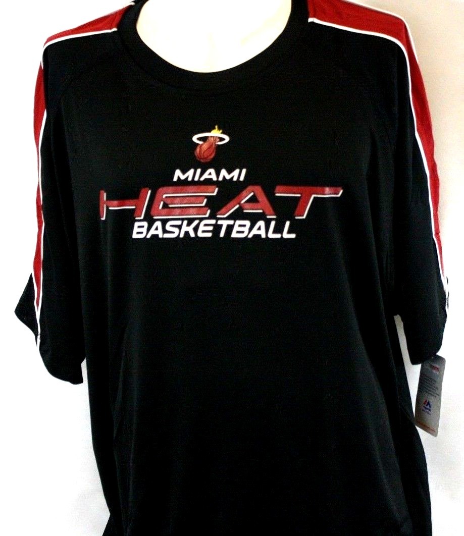 NEW Mens MAJESTIC Miami HEAT On Court Big and Tall Black NBA Shooting Shirt eBay