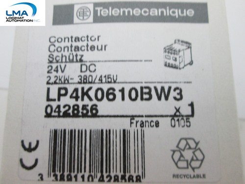 TELEMECANIQUE CONTACTOR LP4K0610BW3 COIL 24Vdc * NEW * - Picture 2 of 3