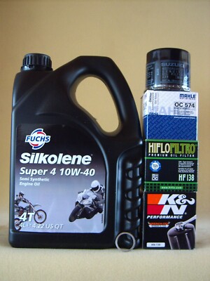 Fuchs Silkolene Super 4 10W40 Öl + Ölfilter SUZUKI DL1000A V-Strom ab Bj 2014