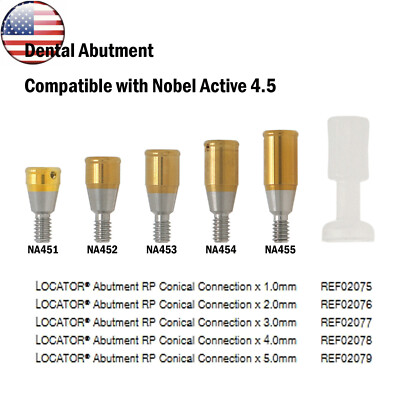 US Dental Locator Abutments for Nobel Active Conical RP NA451/2/3/4/5mm Height
