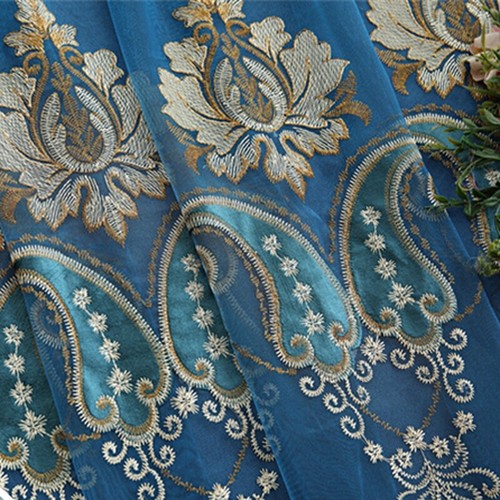 1 Panel Cortinas Europeas Blackout Lujo Bordado Drapeado para Salón//1 - Imagen 8 de 29